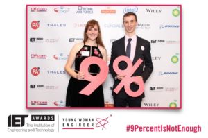 Lucy Bennett and Adam Nightingale at the IET Young Woman Engineer Awards