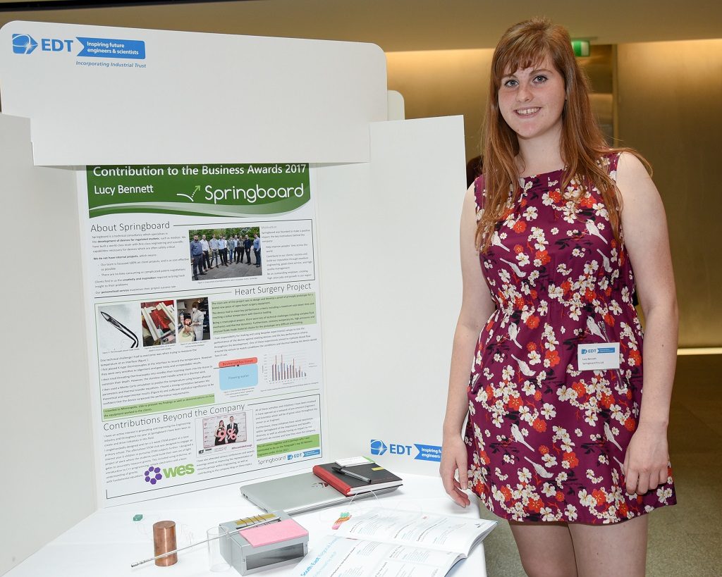 Lucy Bennett presenting from her stand