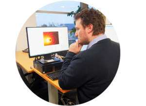 Springboard engineer working on computer using COMSOL