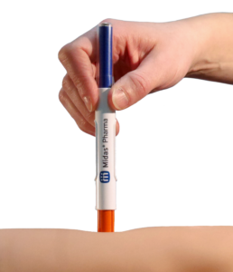 NIS autoinjector in use