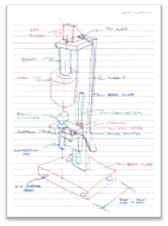 Initial drawing of test fixture to assist with design