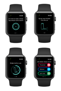 Adobe-screens-on-watch drug delivery app