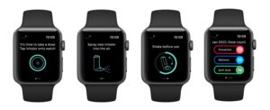 Adobe-screens-on-watch drug delivery app